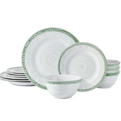 Dinnerware Service For 4|Pfaltzgraff® Trellis Sage Accent 12 Piece Dinnerware Set, Service for 4