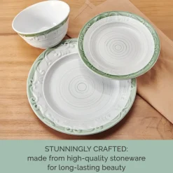 Dinnerware Service For 4|Pfaltzgraff® Trellis Sage Accent 12 Piece Dinnerware Set, Service for 4