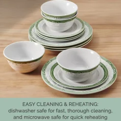 Dinnerware Service For 4|Pfaltzgraff® Trellis Sage Accent 12 Piece Dinnerware Set, Service for 4