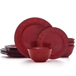 Dinnerware Service For 4|Pfaltzgraff® Trellis Snowflakes 12 Piece Dinnerware Set, Service for 4