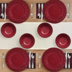 Dinnerware Service For 4|Pfaltzgraff® Trellis Snowflakes 12 Piece Dinnerware Set, Service for 4