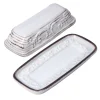 Butter Dishes|Pfaltzgraff® Trellis White Covered Butter Dish