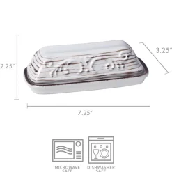 Butter Dishes|Pfaltzgraff® Trellis White Covered Butter Dish