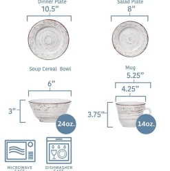 Dinnerware Service For 4|Pfaltzgraff® Trellis White 16 Piece Dinnerware Set, Service for 4