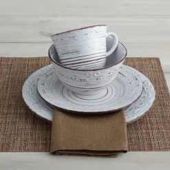Dinnerware Service For 4|Pfaltzgraff® Trellis White 16 Piece Dinnerware Set, Service for 4