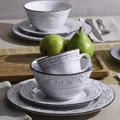 Dinnerware Service For 4|Pfaltzgraff® Trellis White 16 Piece Dinnerware Set, Service for 4