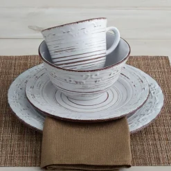 Dinner Plates|Pfaltzgraff® Trellis White Set of 4 Dinner Plates