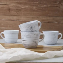 Coffee Mugs|Pfaltzgraff® Trellis White Set of 4 Mugs