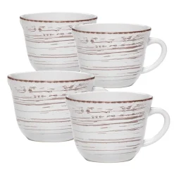 Coffee Mugs|Pfaltzgraff® Trellis White Set of 4 Mugs