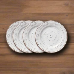 Salad Plates|Pfaltzgraff® Trellis White Set of 4 Salad Plates