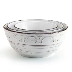 Serve Bowls|Pfaltzgraff® Trellis White Set of 3 Serving Bowls