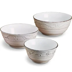 Serve Bowls|Pfaltzgraff® Trellis White Set of 3 Serving Bowls