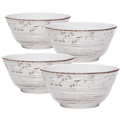 Soup Cereal Bowls|Pfaltzgraff® Trellis White Set of 4 Soup Cereal Bowls