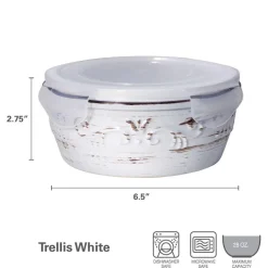 Serve Bowls|Pfaltzgraff® Trellis White Storage Bowl with Lid