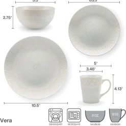 Dinnerware Service For 4|Pfaltzgraff® Vera 16 Piece Dinnerware Set, Service for 4