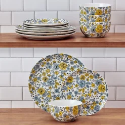 Dinnerware Service For 4|Pfaltzgraff® Vibrant Garden 12 Piece Dinnerware Set, Service for 4