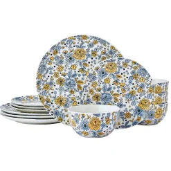 Dinnerware Service For 4|Pfaltzgraff® Vibrant Garden 12 Piece Dinnerware Set, Service for 4