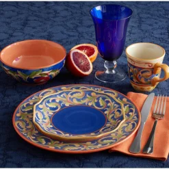 Dinnerware Service For 4|Dinnerware Service For 8|Pfaltzgraff® Villa della Luna® Blue Dinnerware Set