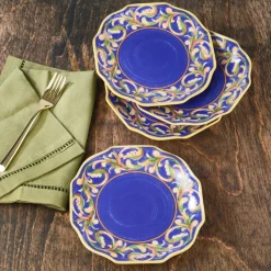 Salad Plates|Pfaltzgraff® Villa della Luna® Set of 4 Blue Salad Plates