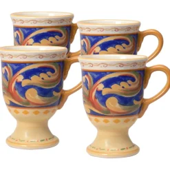 Coffee Mugs|Pfaltzgraff® Villa della Luna® Set of 4 Pedestal Mugs