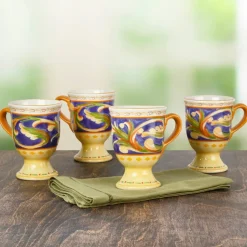Coffee Mugs|Pfaltzgraff® Villa della Luna® Set of 4 Pedestal Mugs