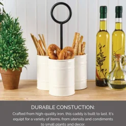 Flatware Caddies|Towle® Living White Flatware Metal Storage Caddy