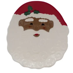Appetizer Plates|Pfaltzgraff® Winterberry® African American Santa Figural Cookie Plate
