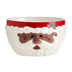Soup Cereal Bowls|Pfaltzgraff® Winterberry® African American Jolly Santa Sculpted Cereal Bowl