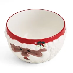 Soup Cereal Bowls|Pfaltzgraff® Winterberry® African American Jolly Santa Sculpted Cereal Bowl