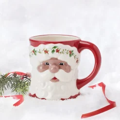 Coffee Mugs|Pfaltzgraff® Winterberry® African American Santa Mug