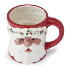 Coffee Mugs|Pfaltzgraff® Winterberry® African American Santa Mug