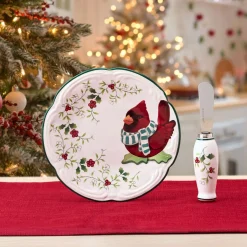 Appetizer Plates|Pfaltzgraff® Winterberry® Cardinal Appetizer Plate with Spreader