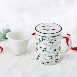 Teacups|Pfaltzgraff® Winterberry® Covered Mug with Tea Infuser