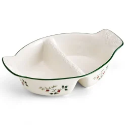 Serve Bowls|Pfaltzgraff® Winterberry® Divided Vegetable Bowl