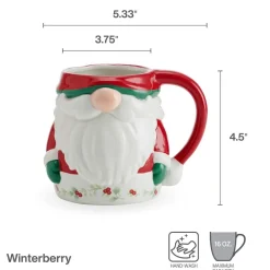 Coffee Mugs|Pfaltzgraff® Winterberry® Figural Gnome Santa Mug