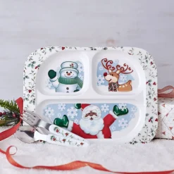 Dinner Plates|Pfaltzgraff® Winterberry® 3 Piece African American Jolly Santa Children's Set