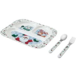 Dinner Plates|Pfaltzgraff® Winterberry® 3 Piece African American Jolly Santa Children's Set