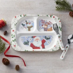 Dinner Plates|Pfaltzgraff® Winterberry® 3 Piece Jolly Santa Childrens Set