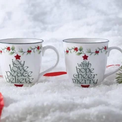 Coffee Mugs|Pfaltzgraff® Winterberry® Sentiment on Tree Mugs, Set of 2