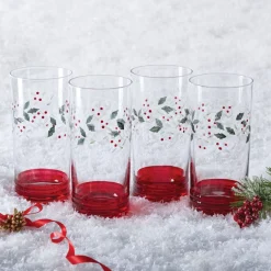 Drinking Glasses|Pfaltzgraff® Winterberry® Set of 4 Cooler Glasses