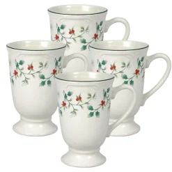 Coffee Mugs|Pfaltzgraff® Winterberry® Set of 4 Footed Mugs