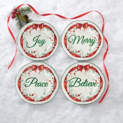 Salad Plates|Pfaltzgraff® Winterberry® Set of 4 Red Ribbon Salad Plates