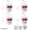 Coffee Mugs|Pfaltzgraff® Winterberry® Set of 4 Red Ribbon Sentiment Mugs