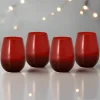 Drinking Glasses|Pfaltzgraff® Winterberry® Set of 4 Red Stemless Wine Glasses