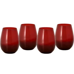 Drinking Glasses|Pfaltzgraff® Winterberry® Set of 4 Red Stemless Wine Glasses