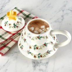 Coffee Mugs|Pfaltzgraff® Winterberry® Tree Figural Covered Mug
