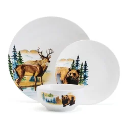 Dinnerware Service For 4|Studio Nova Woodland Animals 12 Piece Dinnerware Set, Service for 4