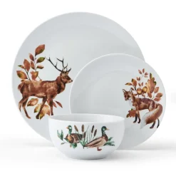 Dinnerware Service For 4|Studio Nova Woodland Wonders 12 Piece Dinnerware Set, Service for 4